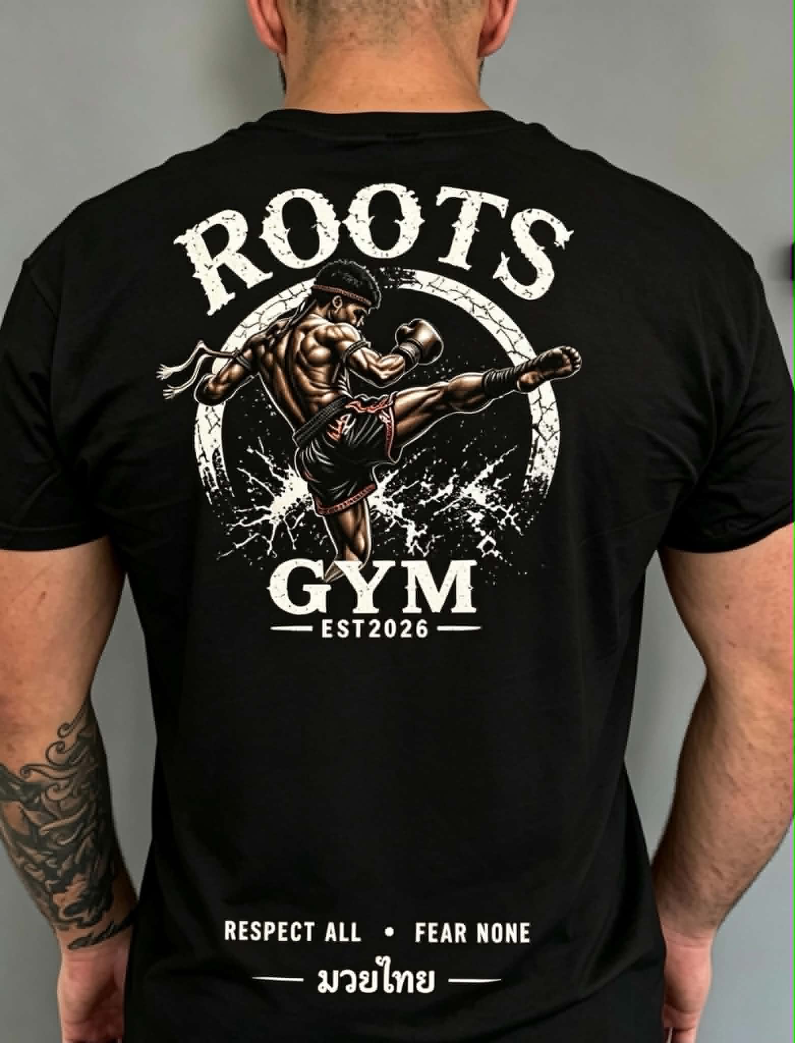 Roots Warrior Muay Thai Tee — Black
